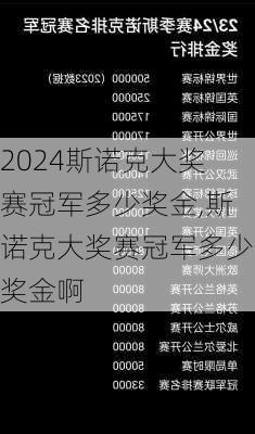斯诺克大奖赛冠军多少奖金,斯诺克大奖赛冠军多少奖金啊