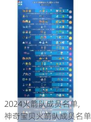 火箭队成员名单,神奇宝贝火箭队成员名单