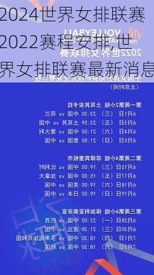 世界女排联赛2022赛程安排,世界女排联赛最新消息