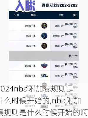 nba附加赛规则是什么时候开始的,nba附加赛规则是什么时候开始的啊