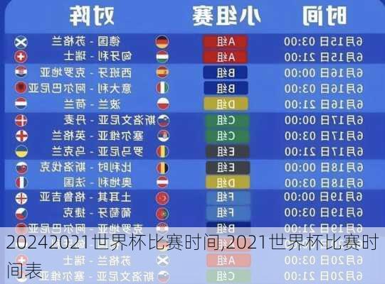 2021世界杯比赛时间,2021世界杯比赛时间表