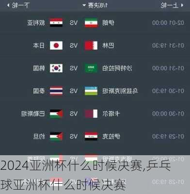 亚洲杯什么时候决赛,乒乓球亚洲杯什么时候决赛