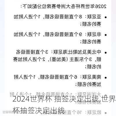 世界杯 抽签决定出线,世界杯抽签决定出线