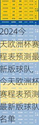 今天欧洲杯赛程表预测最新版球队,今天欧洲杯赛程表预测最新版球队名单