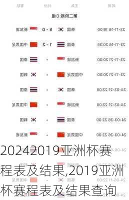 2019亚洲杯赛程表及结果,2019亚洲杯赛程表及结果查询