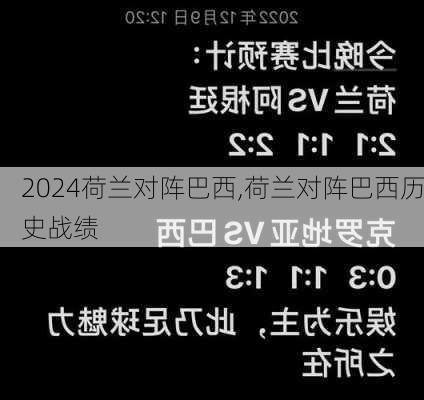 荷兰对阵巴西,荷兰对阵巴西历史战绩