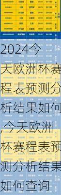 今天欧洲杯赛程表预测分析结果如何,今天欧洲杯赛程表预测分析结果如何查询