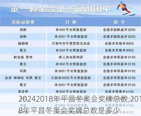 2018年平昌冬奥会奖牌总数,2018年平昌冬奥会奖牌总数是多少