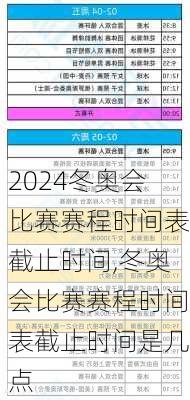 冬奥会比赛赛程时间表截止时间,冬奥会比赛赛程时间表截止时间是几点