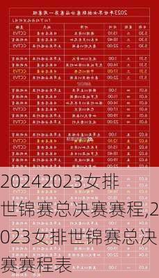 2023女排世锦赛总决赛赛程,2023女排世锦赛总决赛赛程表