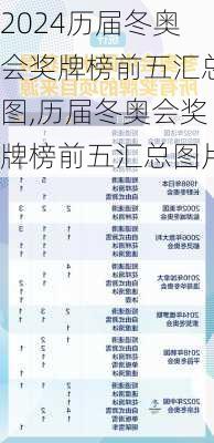 历届冬奥会奖牌榜前五汇总图,历届冬奥会奖牌榜前五汇总图片