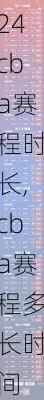 cba赛程时长,cba赛程多长时间