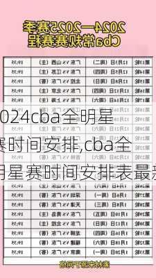 cba全明星赛时间安排,cba全明星赛时间安排表最新