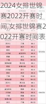 女排世锦赛2022开赛时间,女排世锦赛2022开赛时间表