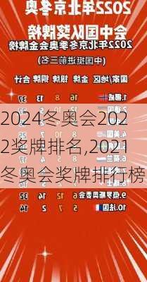 冬奥会2022奖牌排名,2021冬奥会奖牌排行榜
