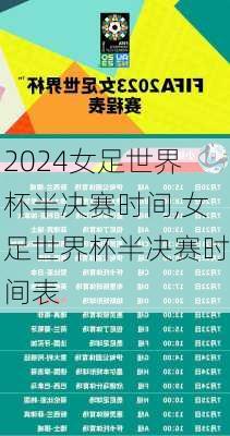 女足世界杯半决赛时间,女足世界杯半决赛时间表