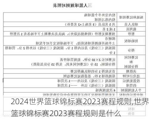 世界篮球锦标赛2023赛程规则,世界篮球锦标赛2023赛程规则是什么