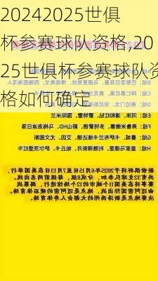 2025世俱杯参赛球队资格,2025世俱杯参赛球队资格如何确定
