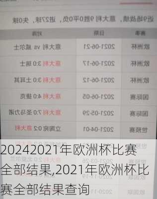 2021年欧洲杯比赛全部结果,2021年欧洲杯比赛全部结果查询