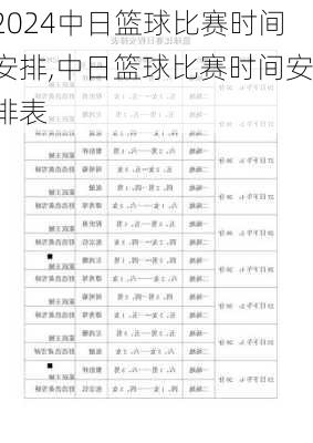中日篮球比赛时间安排,中日篮球比赛时间安排表