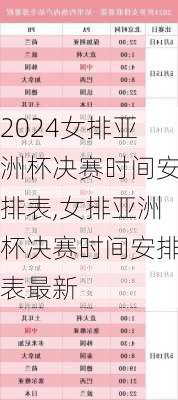 女排亚洲杯决赛时间安排表,女排亚洲杯决赛时间安排表最新