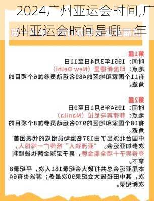 广州亚运会时间,广州亚运会时间是哪一年