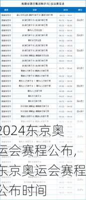 东京奥运会赛程公布,东京奥运会赛程公布时间