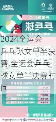 全运会乒乓球女单半决赛,全运会乒乓球女单半决赛时间