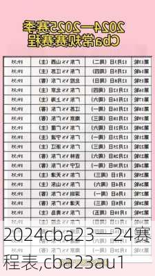 cba23一24赛程表,cba23au1