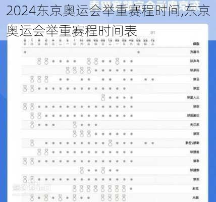 东京奥运会举重赛程时间,东京奥运会举重赛程时间表