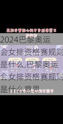 巴黎奥运会女排资格赛规则是什么,巴黎奥运会女排资格赛规则是什么意思