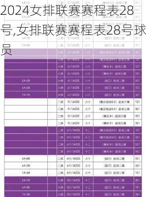 女排联赛赛程表28号,女排联赛赛程表28号球员