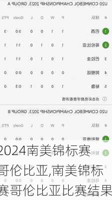 南美锦标赛哥伦比亚,南美锦标赛哥伦比亚比赛结果