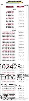 23年cba赛程,23日cba赛事