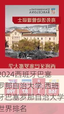 西班牙巴塞罗那自治大学,西班牙巴塞罗那自治大学世界排名