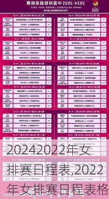 2022年女排赛日程表,2022年女排赛日程表格