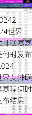 2024世界女排联赛赛程何时发布,2024世界女排联赛赛程何时发布结果