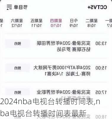 nba电视台转播时间表,nba电视台转播时间表最新