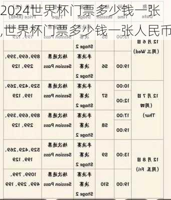 世界杯门票多少钱一张,世界杯门票多少钱一张人民币