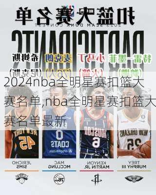 nba全明星赛扣篮大赛名单,nba全明星赛扣篮大赛名单最新