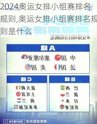 奥运女排小组赛排名规则,奥运女排小组赛排名规则是什么