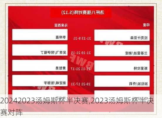2023汤姆斯杯半决赛,2023汤姆斯杯半决赛对阵