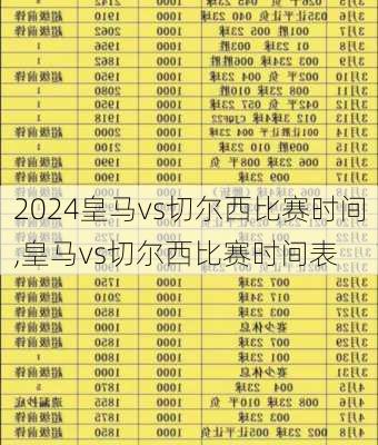 皇马vs切尔西比赛时间,皇马vs切尔西比赛时间表