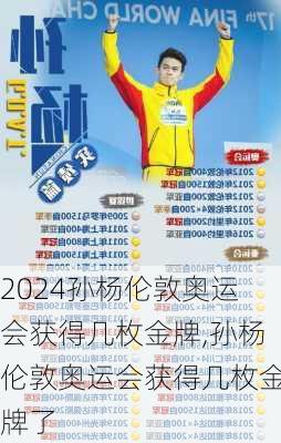 孙杨伦敦奥运会获得几枚金牌,孙杨伦敦奥运会获得几枚金牌了
