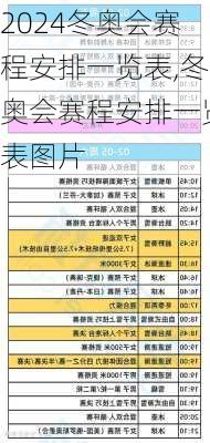 冬奥会赛程安排一览表,冬奥会赛程安排一览表图片