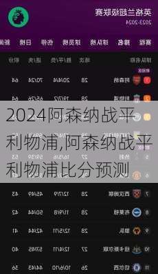 阿森纳战平利物浦,阿森纳战平利物浦比分预测
