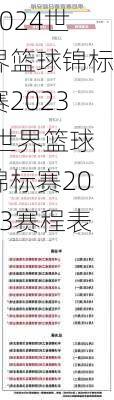 世界篮球锦标赛2023,世界篮球锦标赛2023赛程表