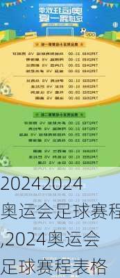 2024奥运会足球赛程表,2024奥运会足球赛程表格