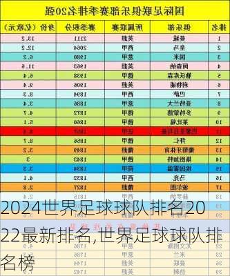 世界足球球队排名2022最新排名,世界足球球队排名榜