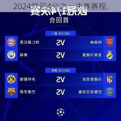 欧冠4分之一决赛赛程,